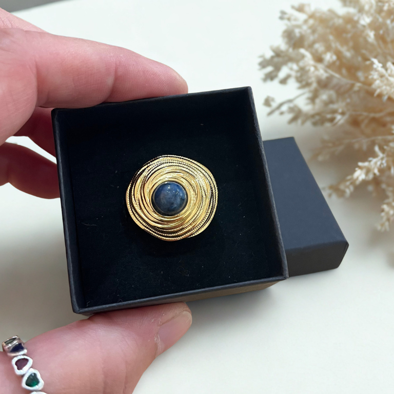 Anelli Spirale con Pietra Naturale