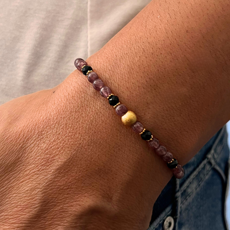 Lepidolita - Pulsera elástica