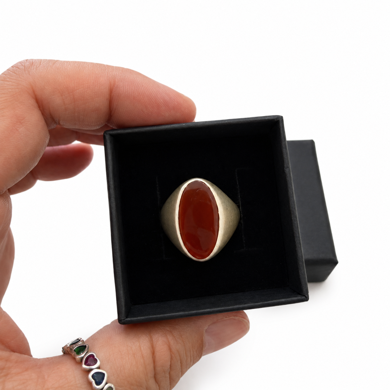 Anello Argento e Corniola