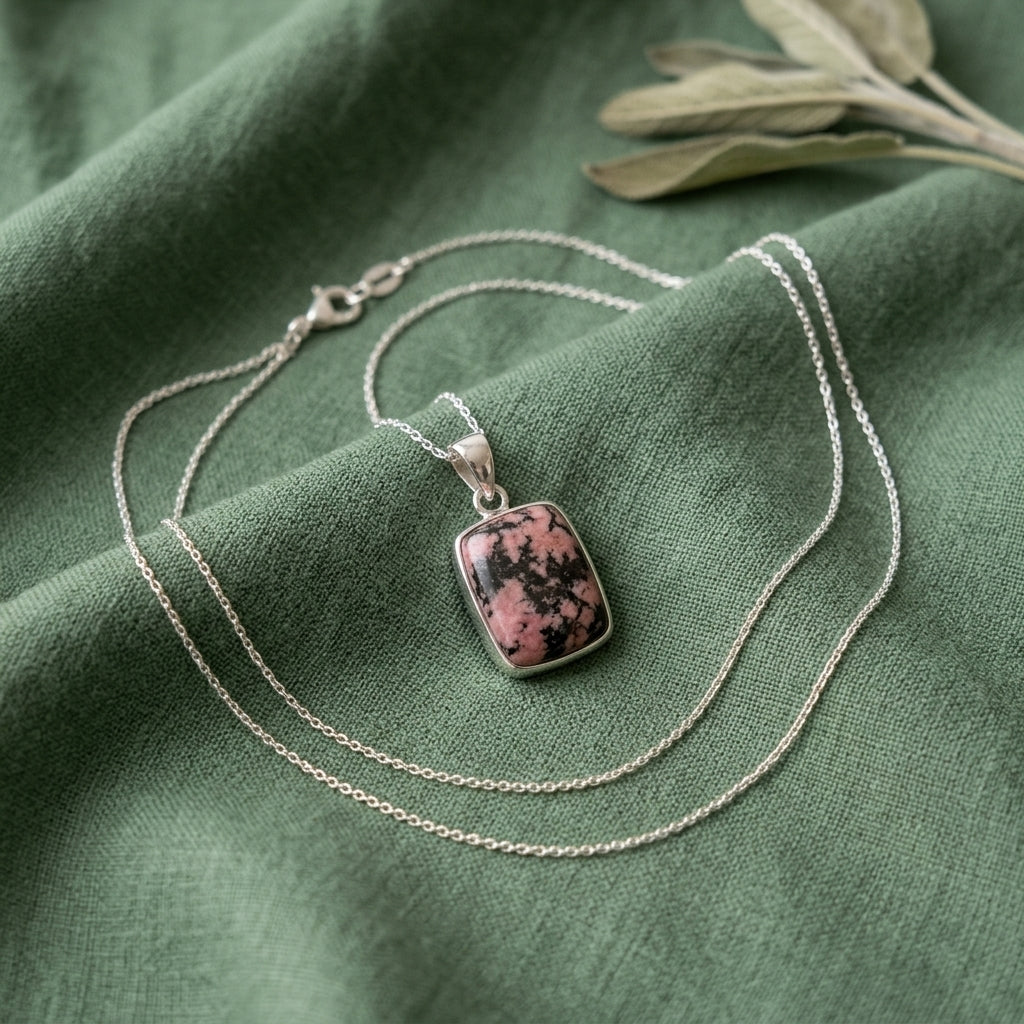 Ciondoli in Rodocrosite in Argento 925