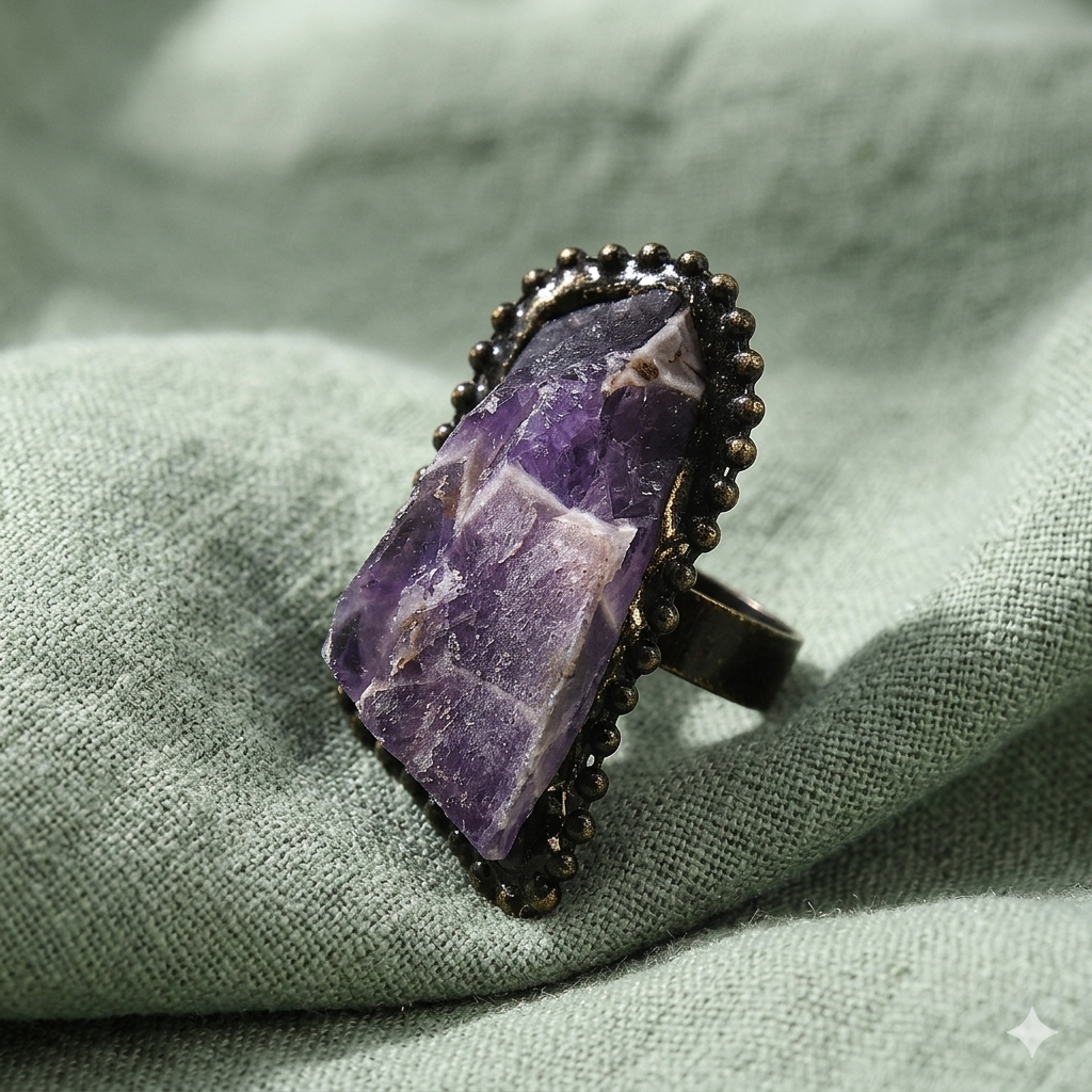 Anello con Pietra Grezza Naturale – Regolabile