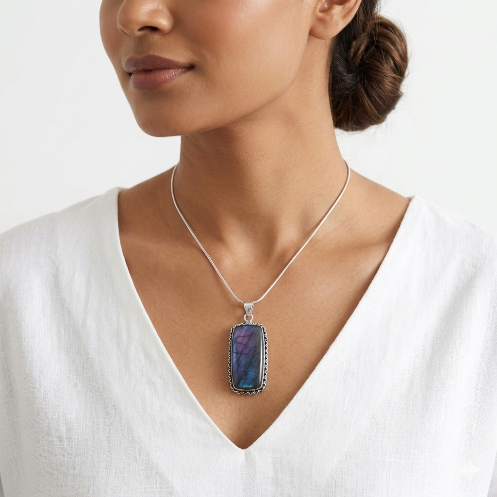 Collana in Labradorite Naturale