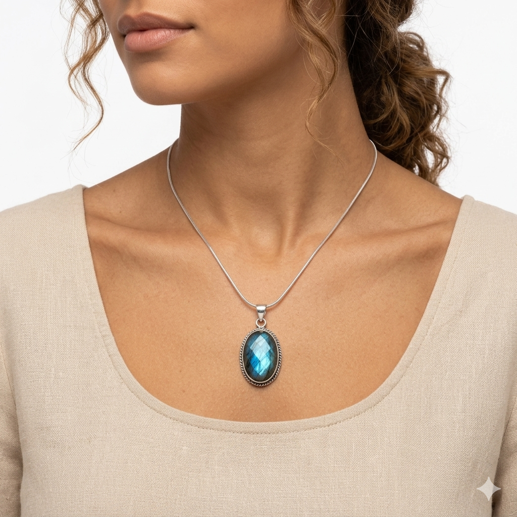 Ciondoli in labradorite Sfaccettata