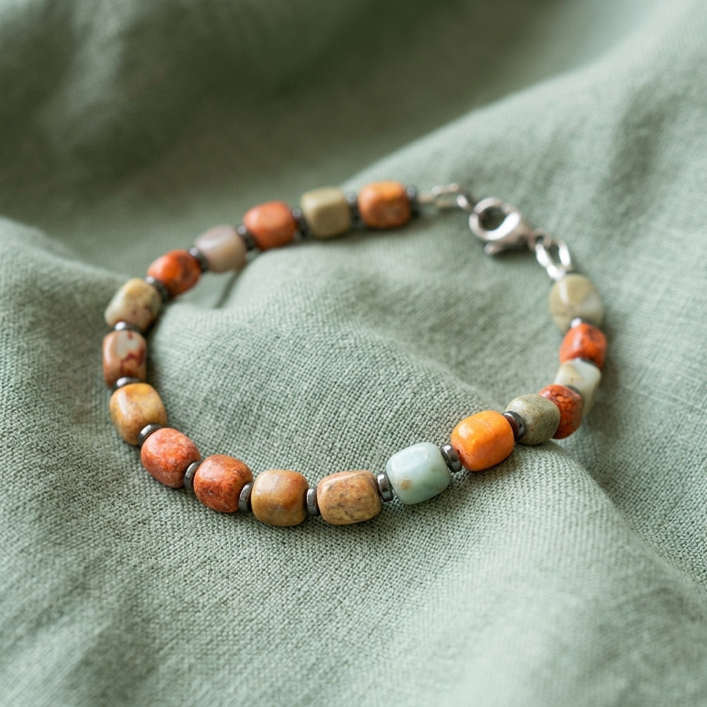 Bracciale in Diaspro Impression e Ematite