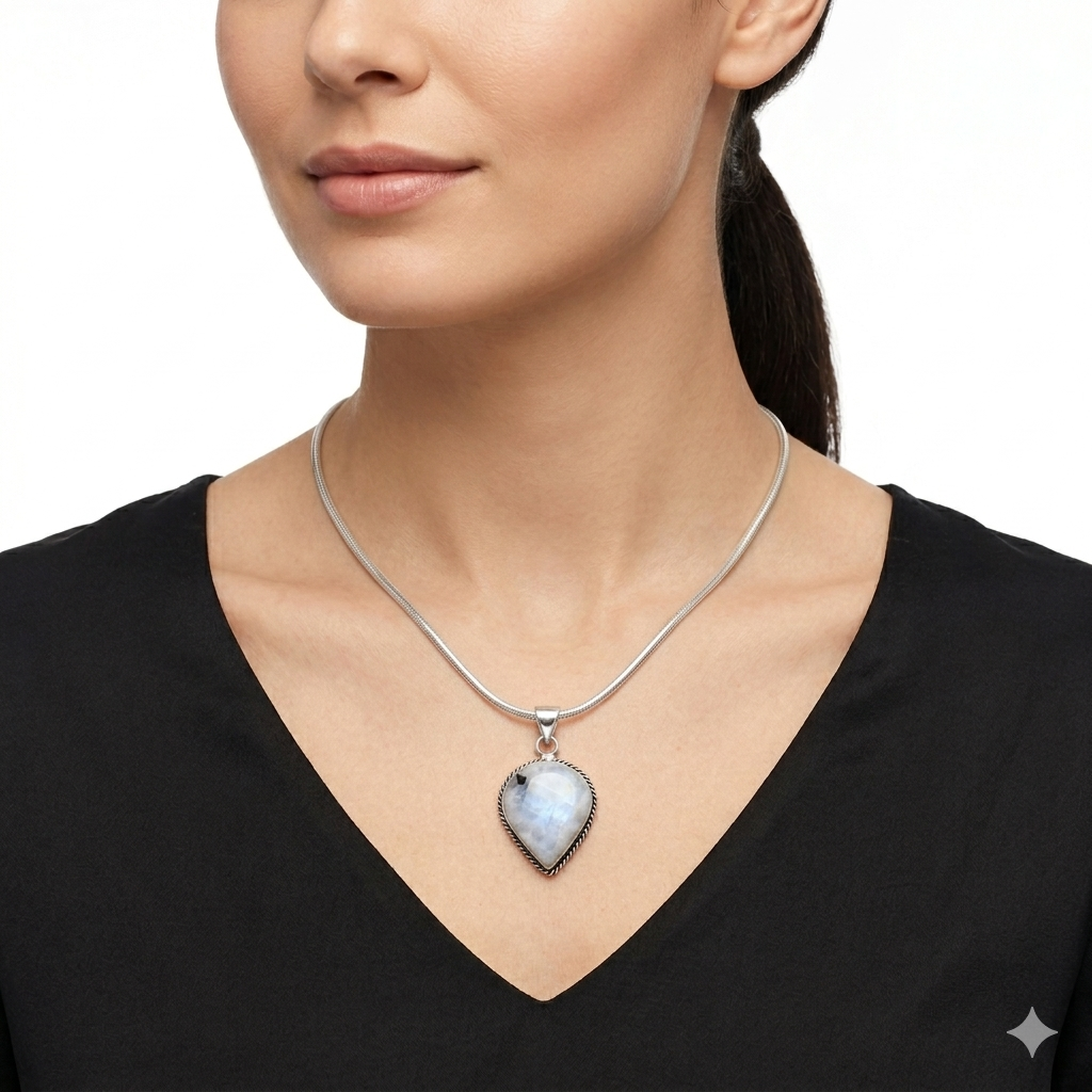 Collana in Pietra di Luna e Tormalina Nera