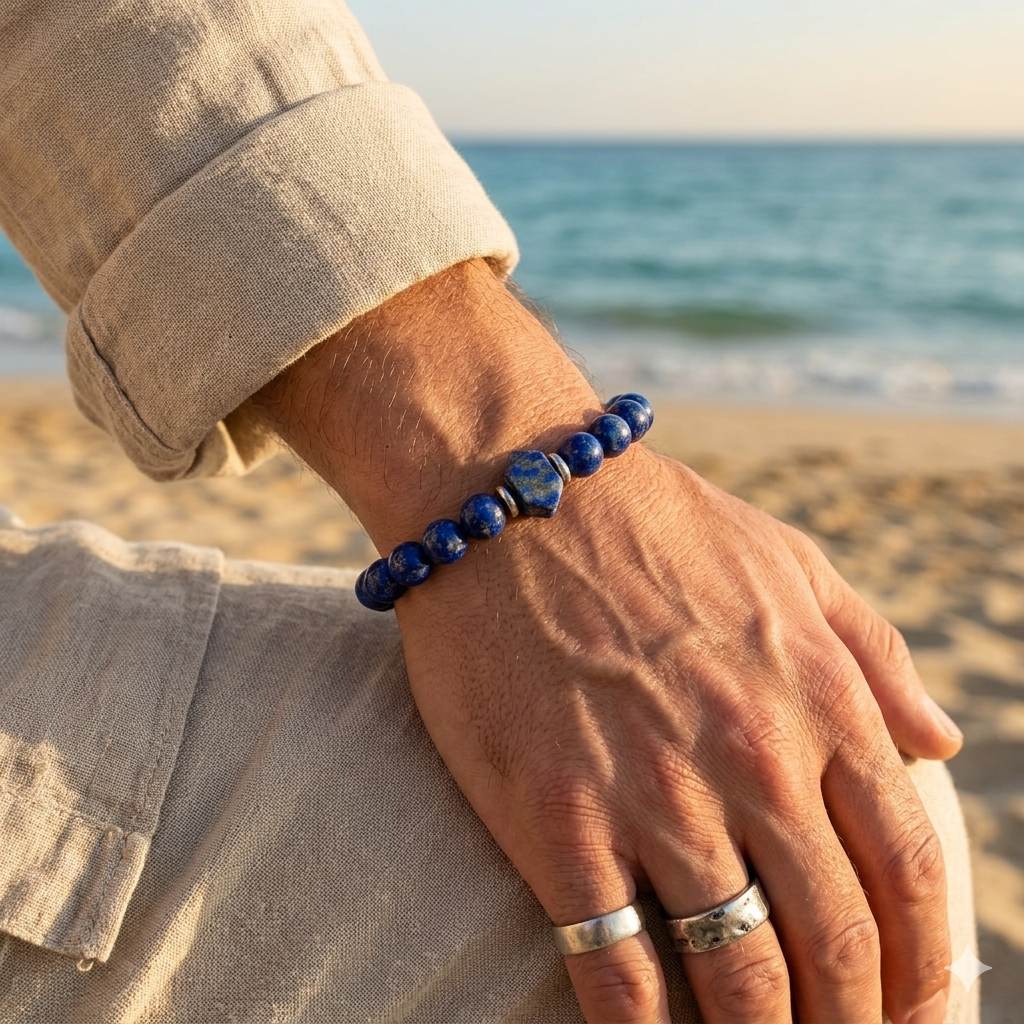 Bracciale Lapislazzuli con Centrale