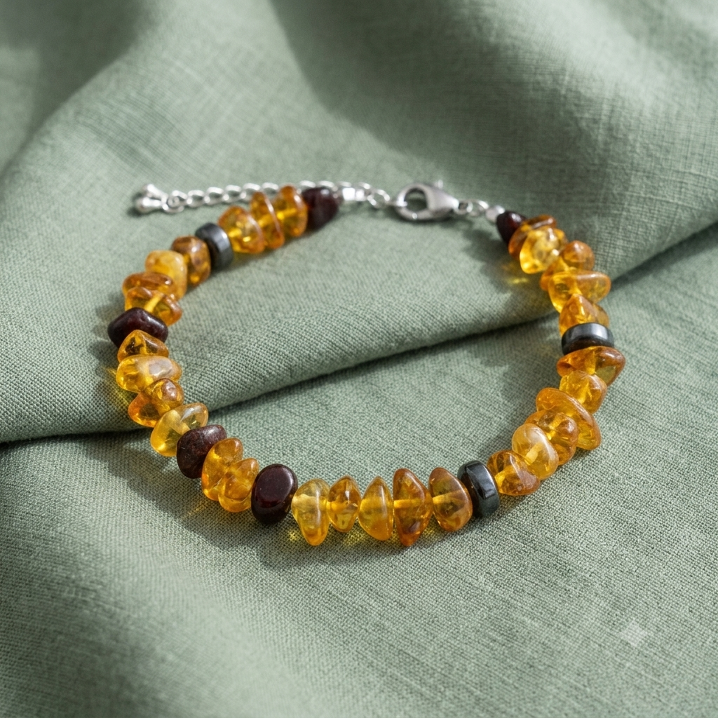 Bracciale in Ambra Naturale – Luce vitale, Calore, Protezione