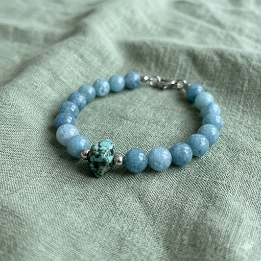Bracciale Acquamarina e Turchese Africano