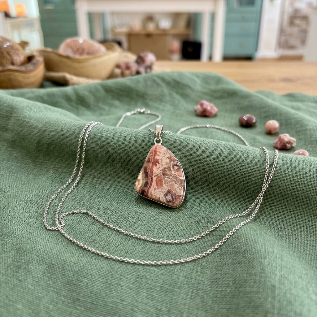 Ciondoli in Rodocrosite in Argento 925