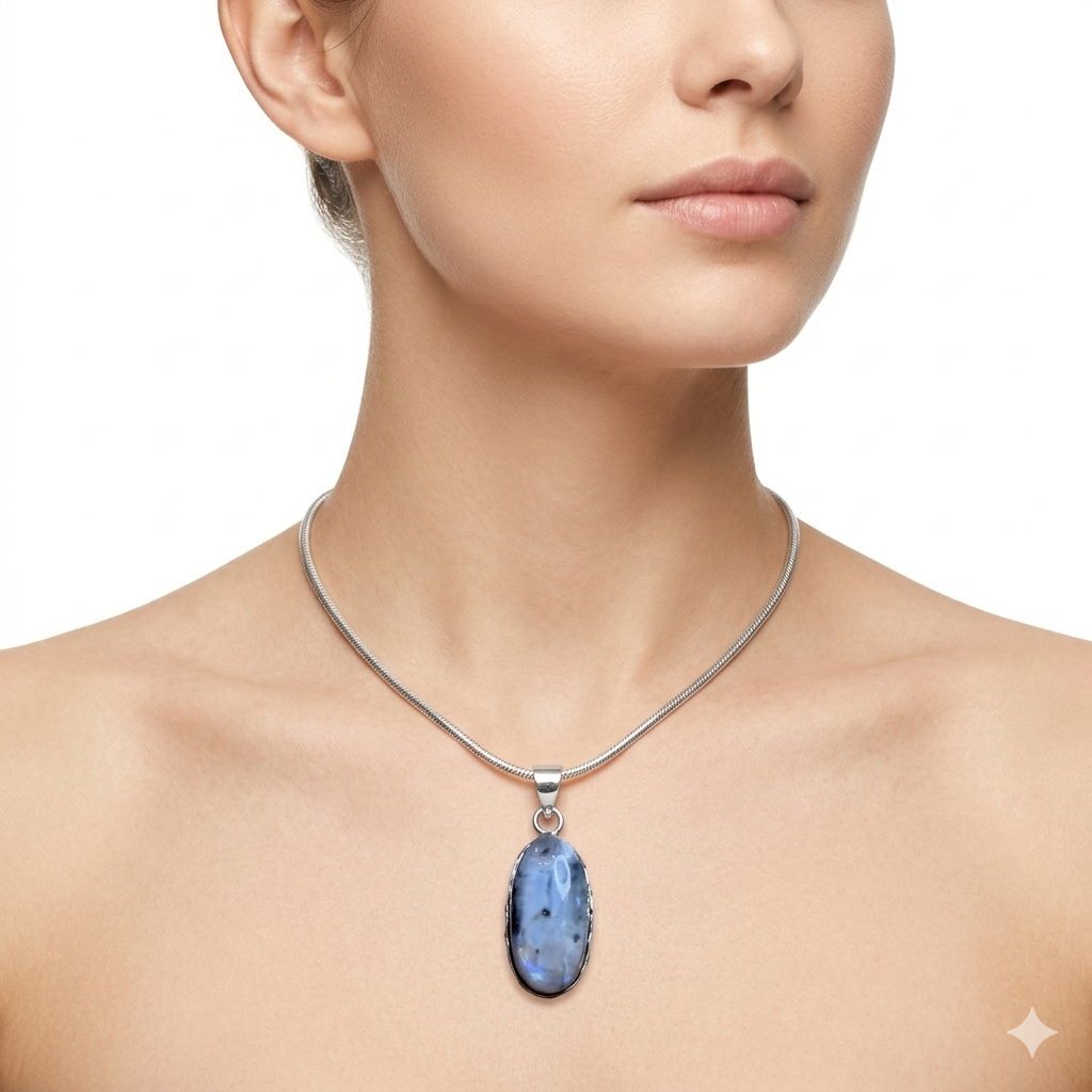 Collana in Pietra di Luna e Tormalina Nera