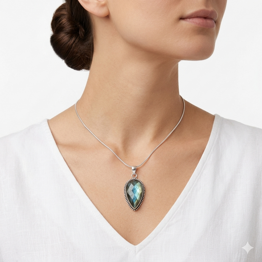 Ciondoli in labradorite Sfaccettata