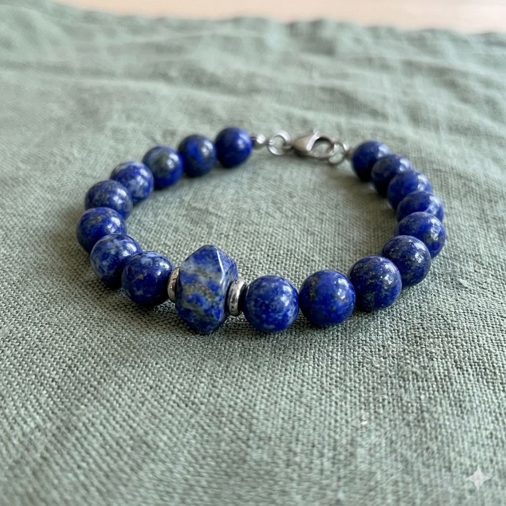 Bracciale Lapislazzuli con Centrale