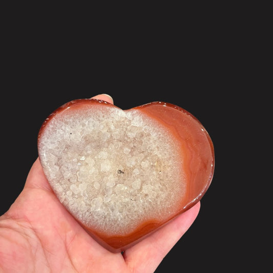 Cuore in Corniola con Drusa Naturale