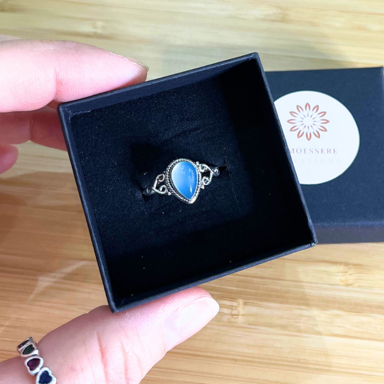 Anello Agata Azzurra in argento