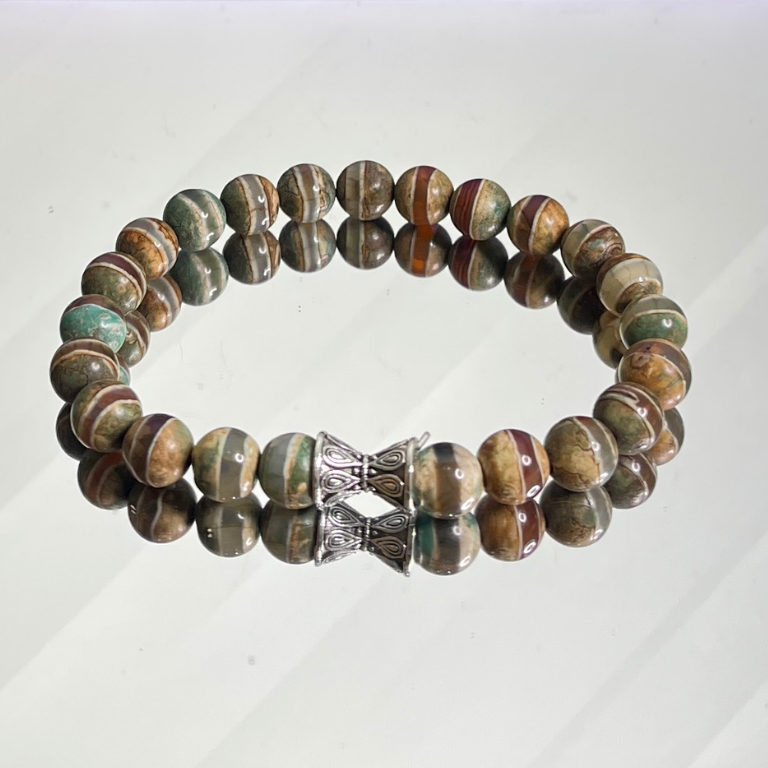 Bracciale in Agata Tibetana Naturale