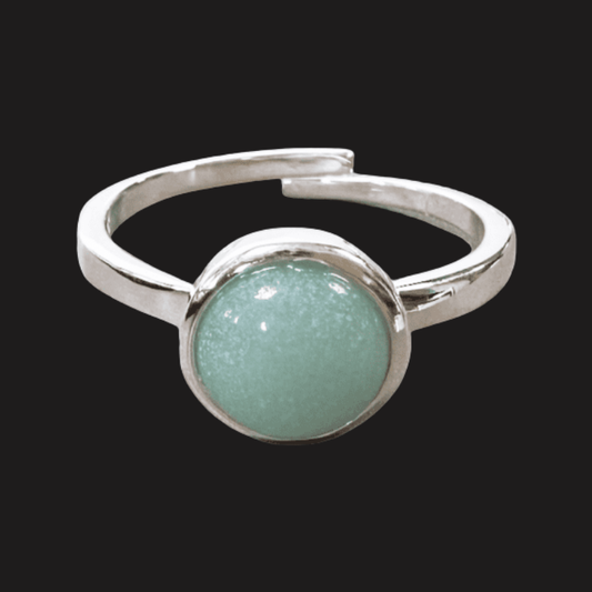 Anello in Amazzonite – Argento 925 Regolabile