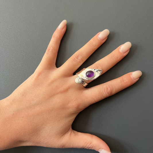 Anello con Ametista regolabile