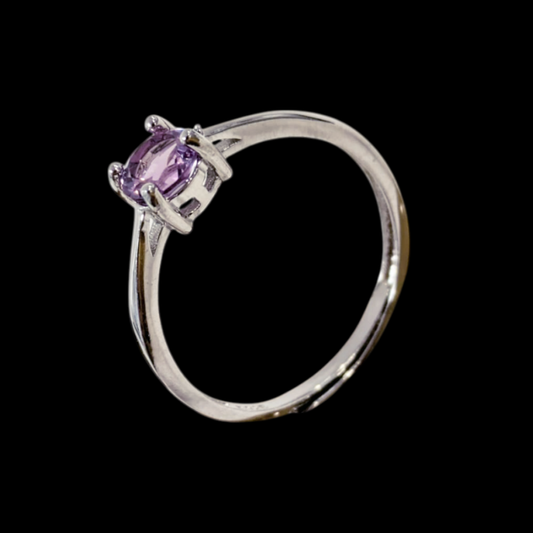 Anello in Ametista – Regolabile in Argento 925