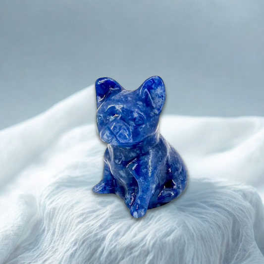 Bulldog Francese in Avventurina Blu