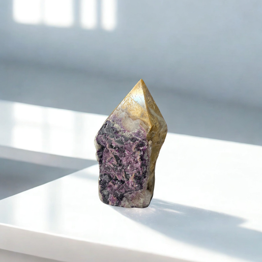 Punta di Fluorite Grezza Lucidata