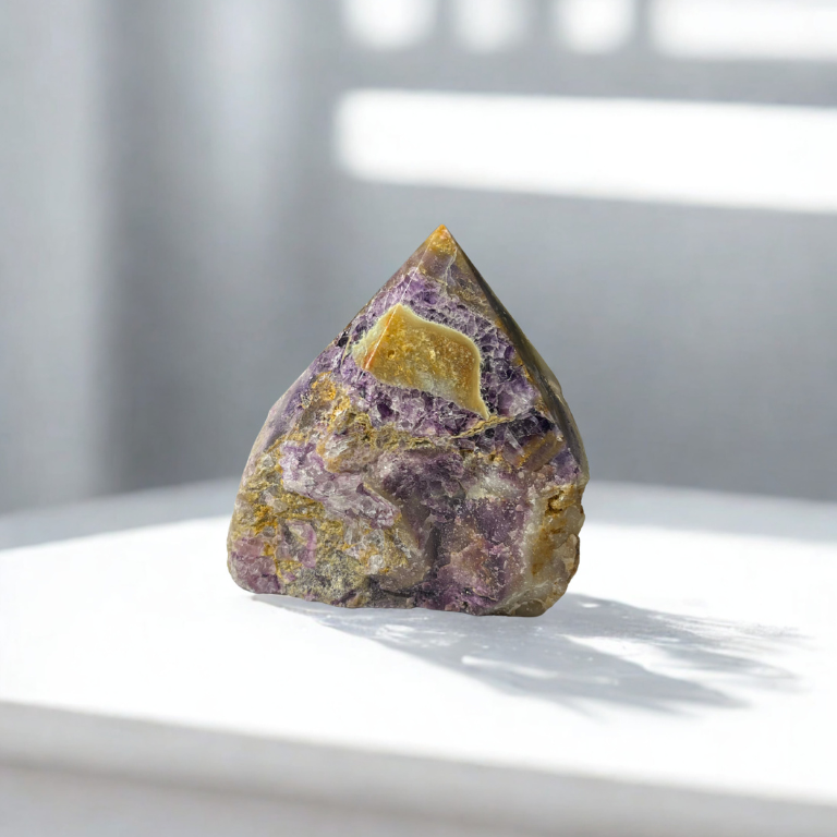 Punta di Fluorite Grezza Lucidata