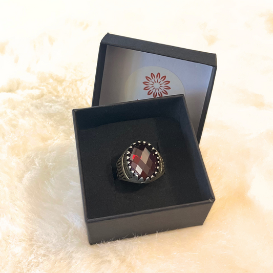 Anello in Argento e Granato rosso
