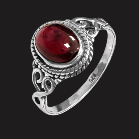 Anello in Granato Rosso – Argento 925