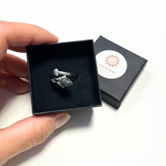 Anello Labradorite Regolabile - Argento 925