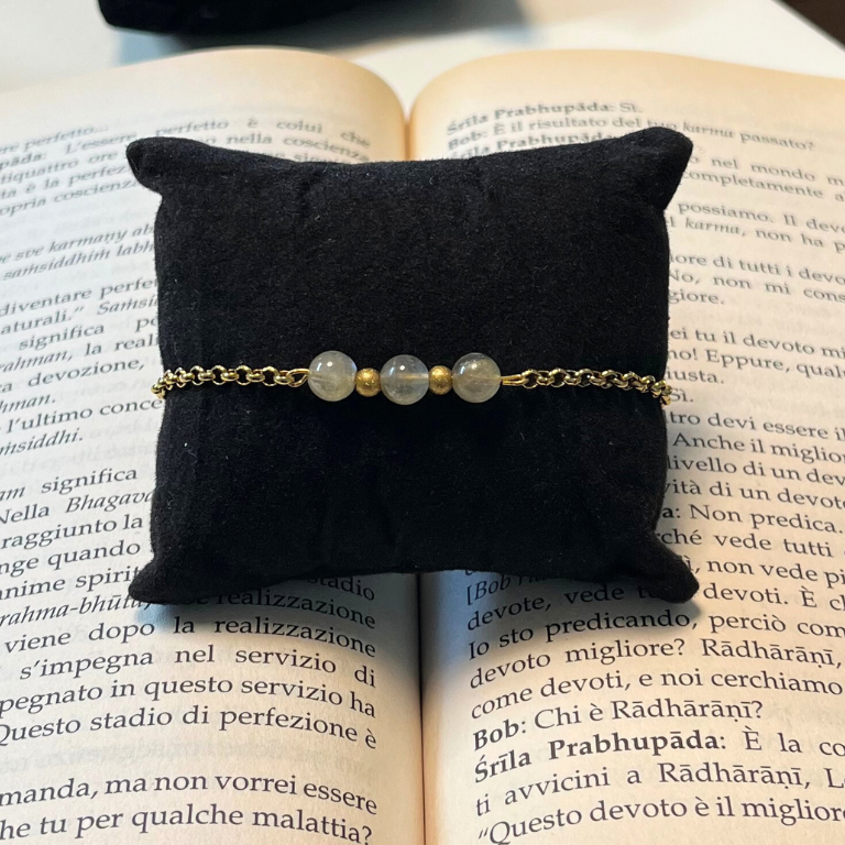Bracciali con pietre naturali su catena Acciaio dorato