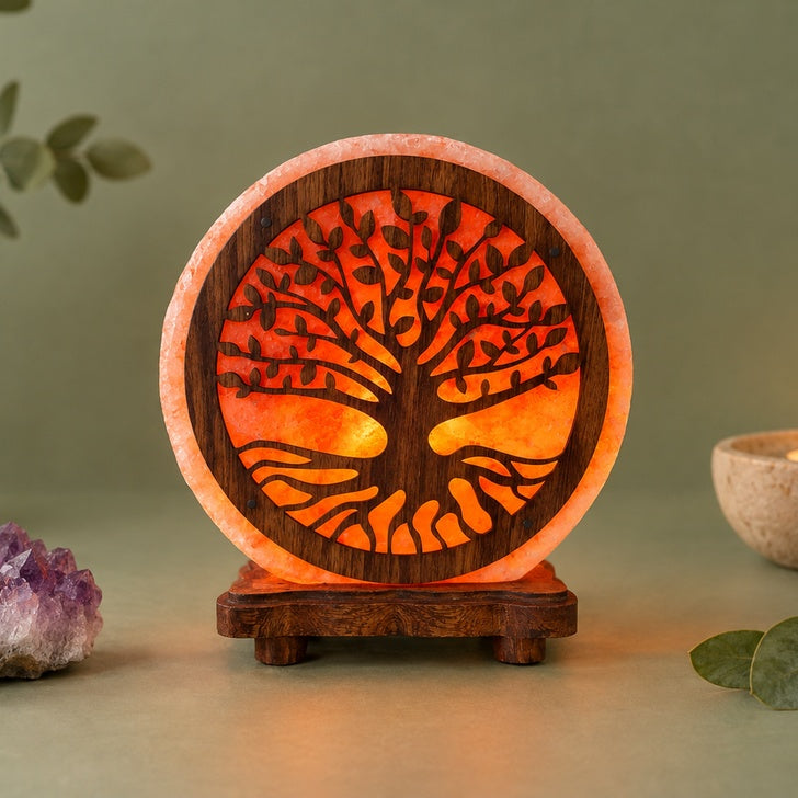 Lampada di Sale Rosa dell’Himalaya Albero della Vita