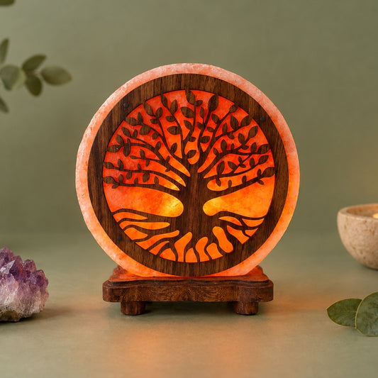 Lampada di Sale Rosa dell’Himalaya Albero della Vita