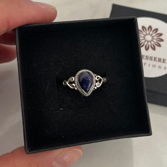 Anello Lapislazzuli sfaccettato