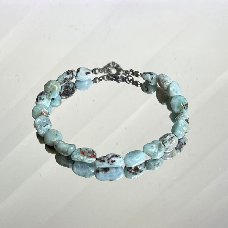 Bracciale in Larimar Naturale - La Pietra dei Caraibi