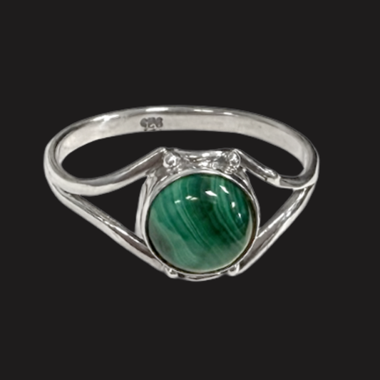 Anello in Malachite e Argento 925