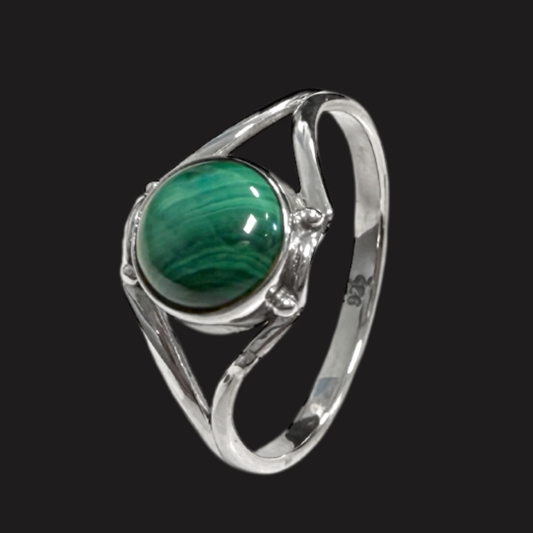 Anello in Malachite e Argento 925