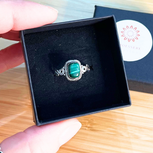 Anello Malachite in Argento