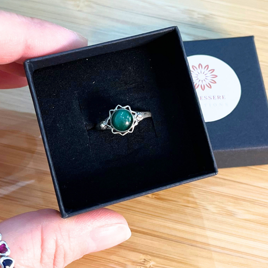 Anello in Argento con Malachite