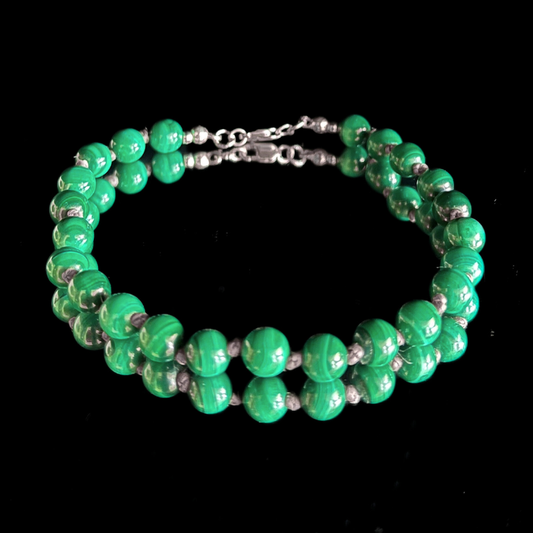 Bracciale in Malachite con nodi