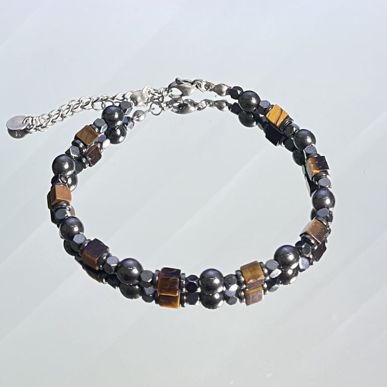 Bracciale Uomo Occhio di Tigre ed Ematite