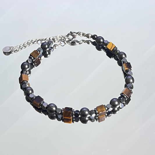 Bracciale Uomo Occhio di Tigre ed Ematite