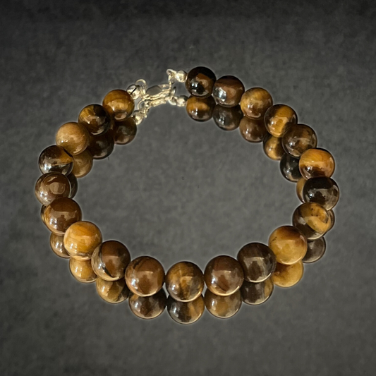 Bracciale in Occhio di Tigre con chiusura in Argento