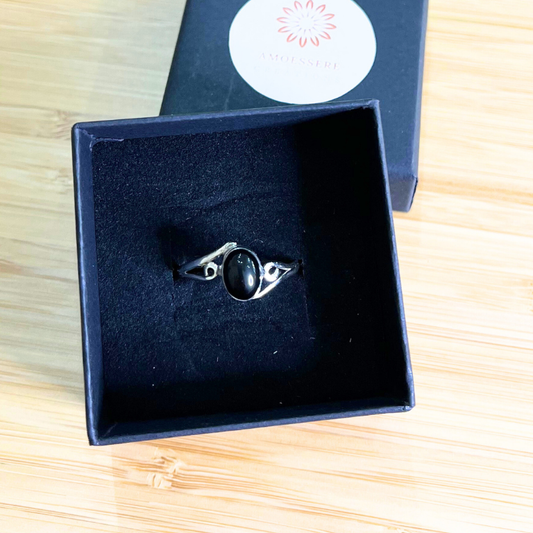 Anello Onice Nero in Argento
