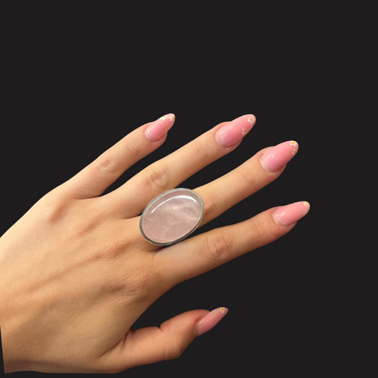 Anello in argento con Quarzo rosa
