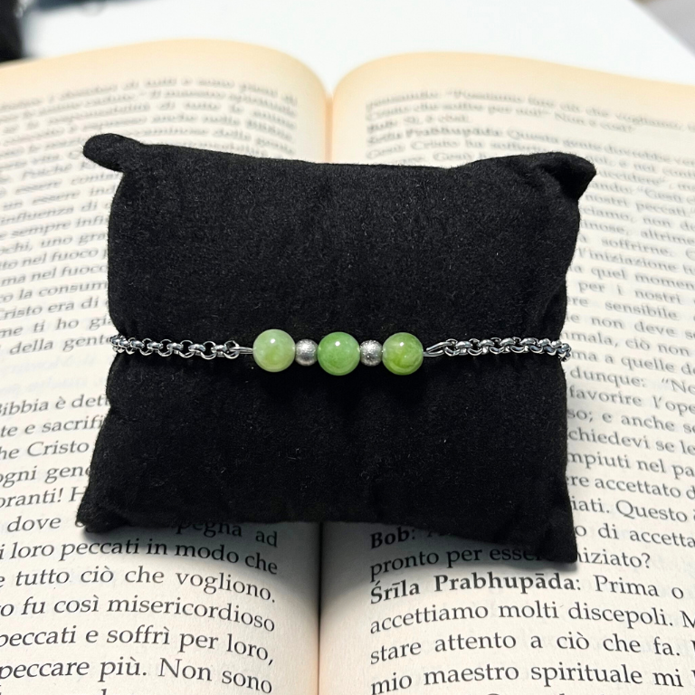 Bracciali con pietre naturali su catena Acciaio