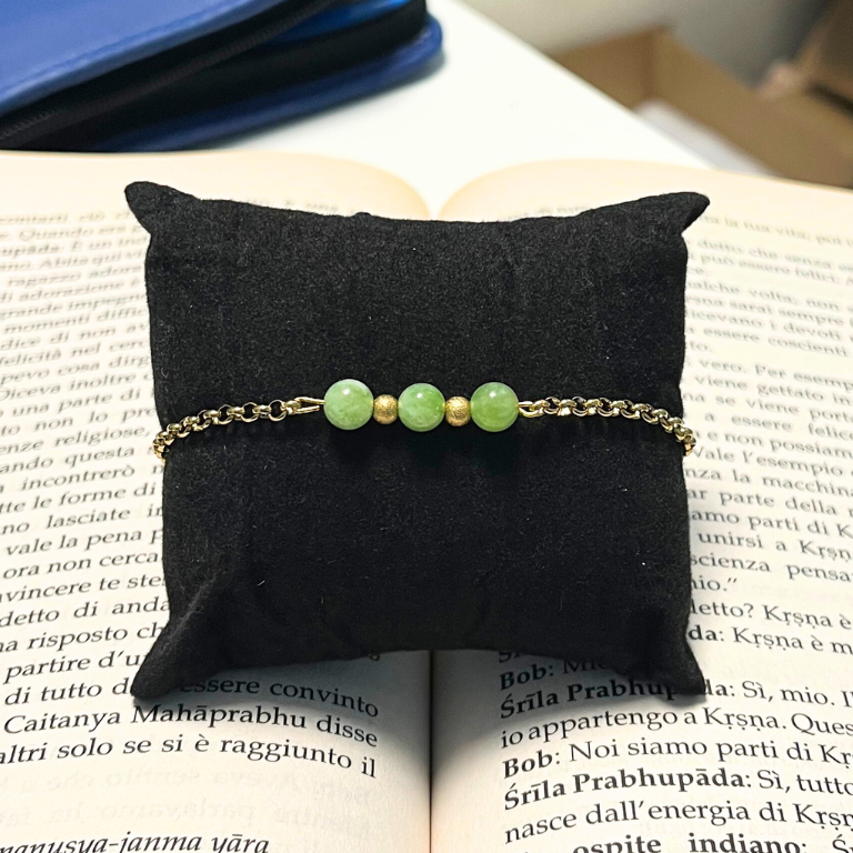 Bracciali con pietre naturali su catena Acciaio dorato