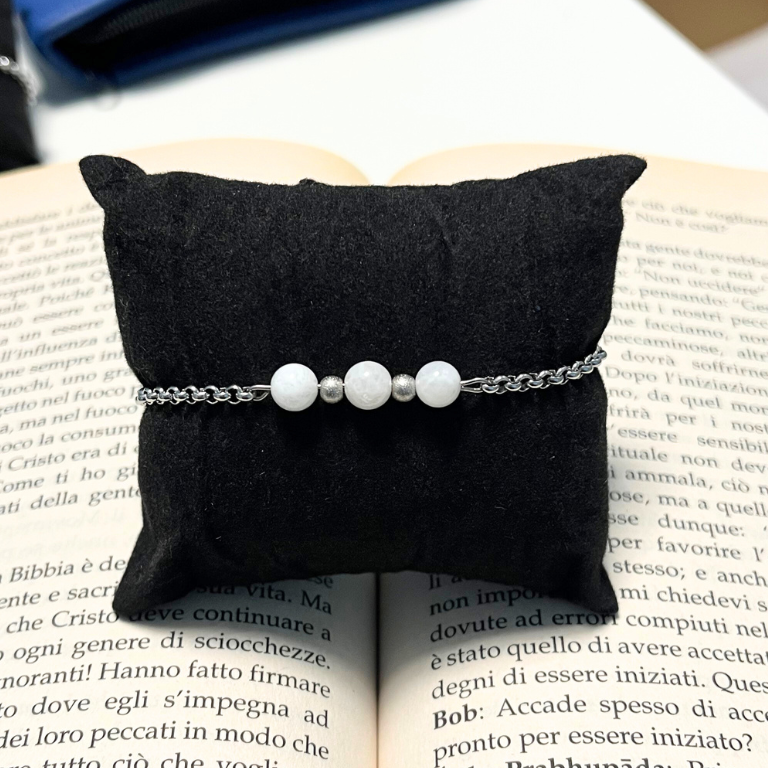 Bracciali con pietre naturali su catena Acciaio