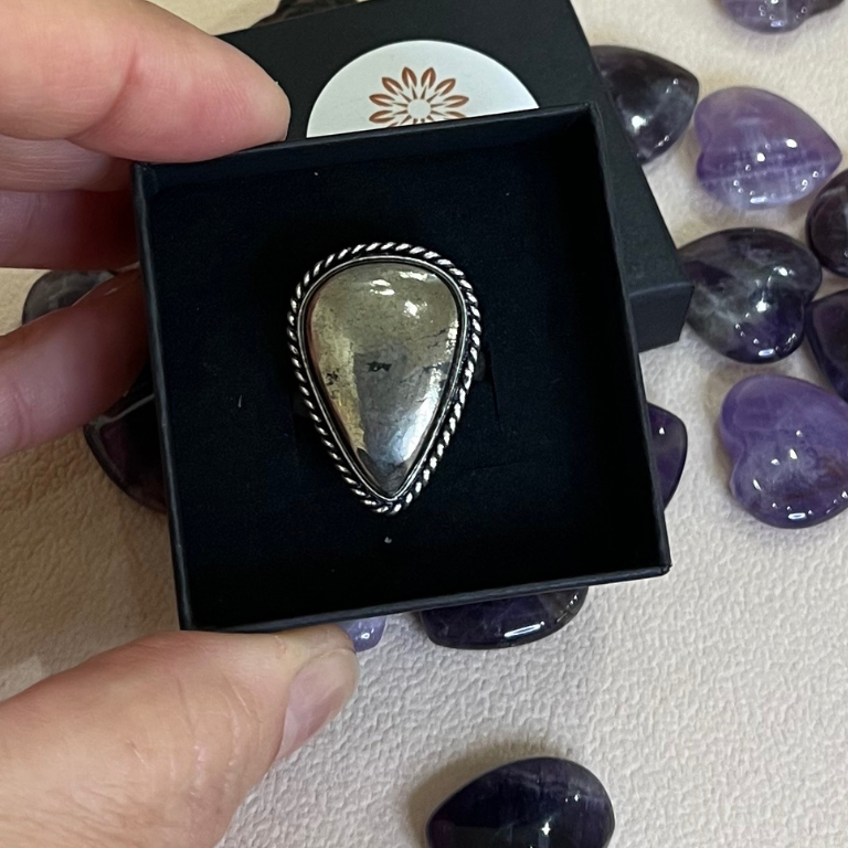 Anello regolabile in Pirite