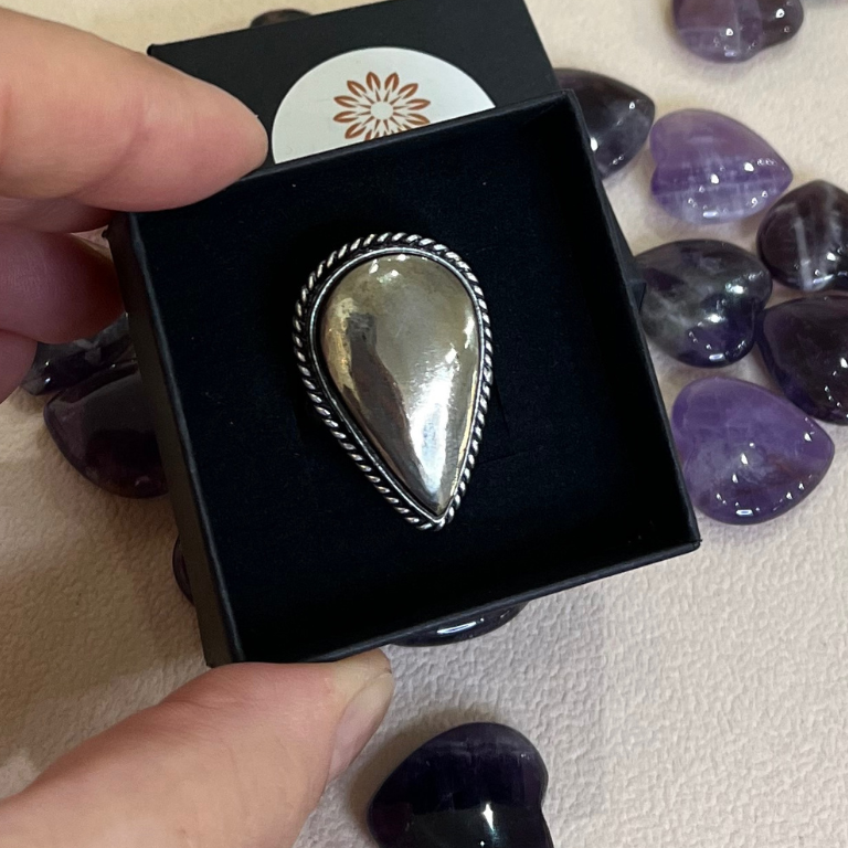 Anello regolabile in Pirite