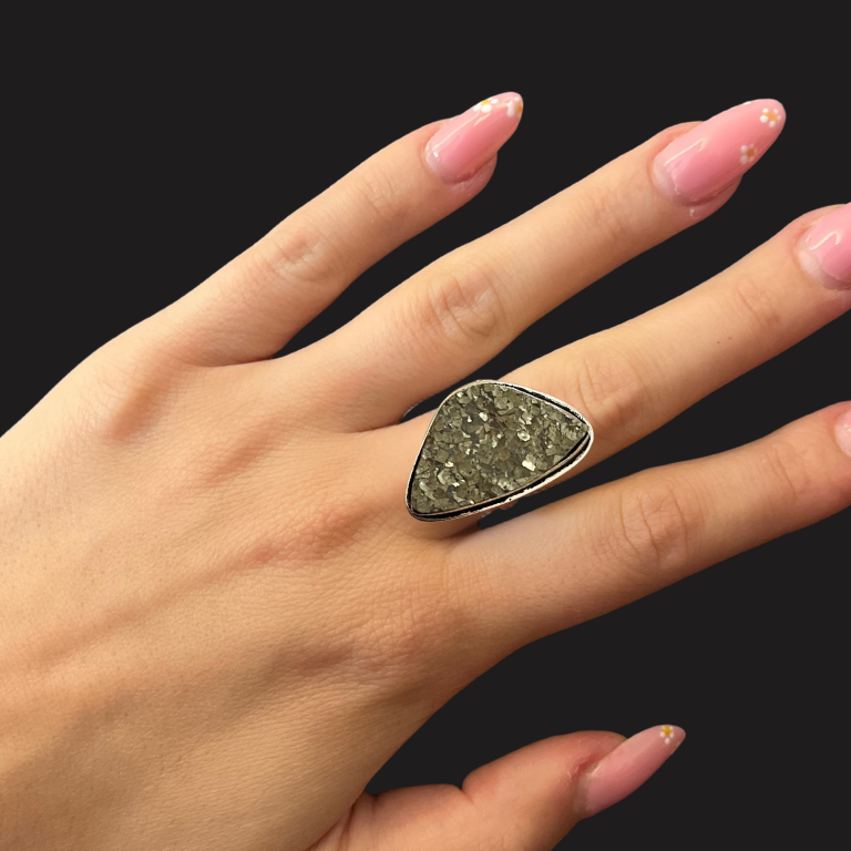 Anello regolabile in Pirite