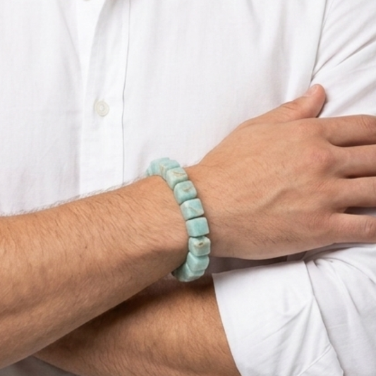 Bracciale Uomo in Amazzonite Naturale